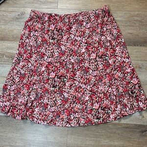 CJ Banks Multicolor Floral A-Line Skirt